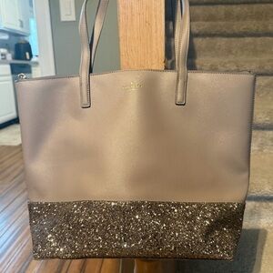 Kate Spade Taupe and Glitter Tote Bag never used in new condition